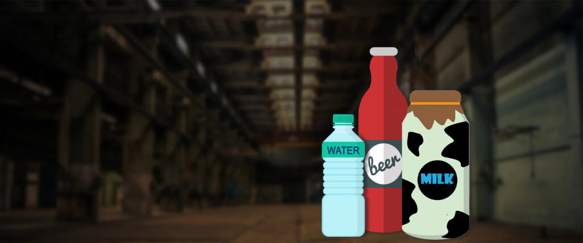 Bottles and jars with labels on an industrial background | Interpack Technologies